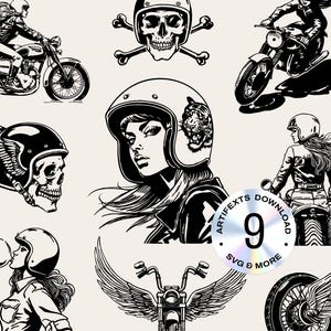 Long Live Rad Babes SVG American Vintage Punk Biker Retro Rock N Roll Woman Motorcycle Club T-Shirt Graphic Transparent PNG Digital Download
