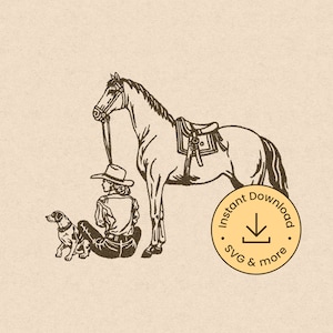 Retro Cowgirl Cartoon Svg Western Wild West Friendship illustration, 1950s Silhouette ClipArt Drawing Cricut png eps dxf