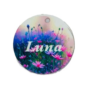 Wildflower Meadow Pet ID Tag: Personalized Small Dog or Cat Tag