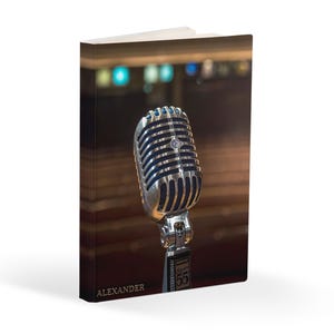 Personalized Retro Microphone Journal: Custom Diary, Sketchbook