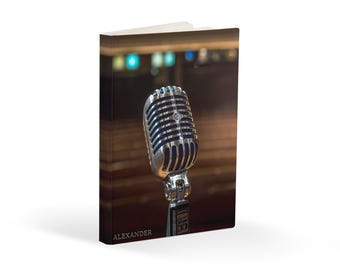 Personalized Retro Microphone Journal: Custom Diary, Sketchbook