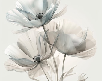 Pacchetto di clipart PNG floreali astratti: arte ad alta risoluzione (download digitale)