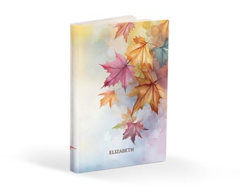 Personalized Autumn Leaves Journal: Watercolor Fall Design, Custom Notebook