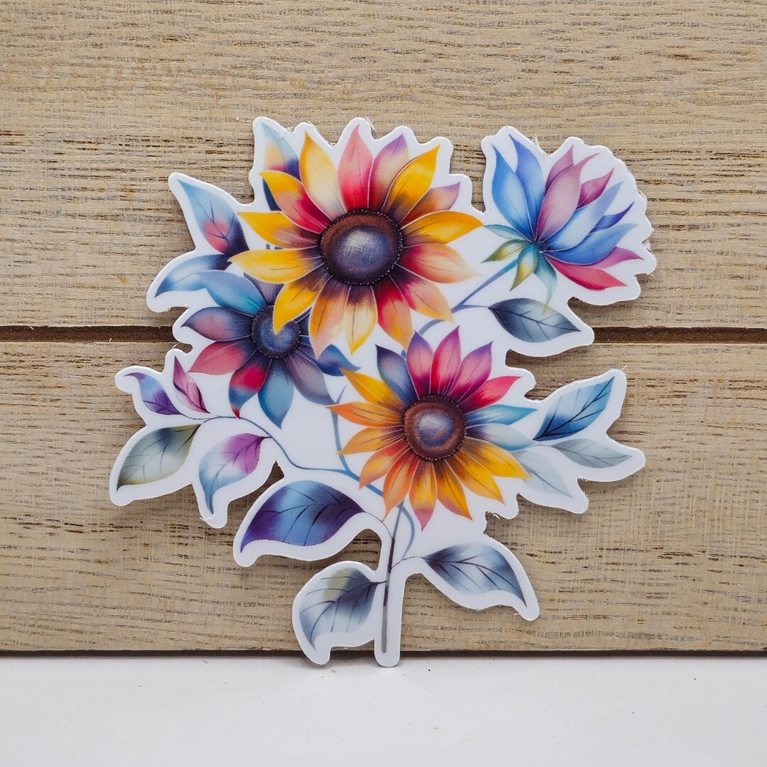 Watercolor Sunflower Sticker Set: Vinyl Decals for Tumblers & Journals ...