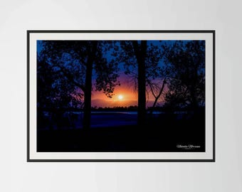 Smoky Sunset Rockies Giclee Print: Colorado Mountain Landscape Art
