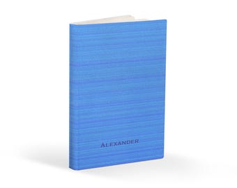 Personalized Minimalist Journal: Blue Hardcover, Softcover, or Coil Bound