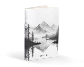 Personalized Mountain Journal: Black & White Landscape, Custom Diary