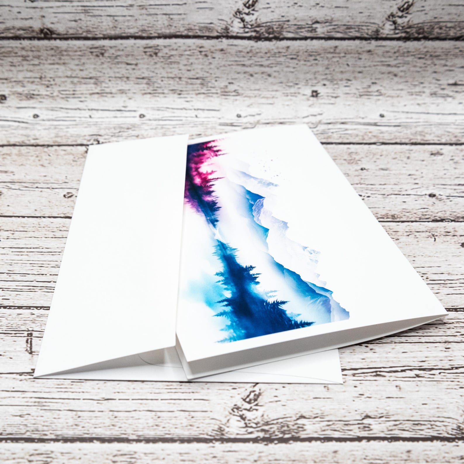 Watercolor Mountain Note Card Set: A6 Greeting Cards With Envelopes - Etsy