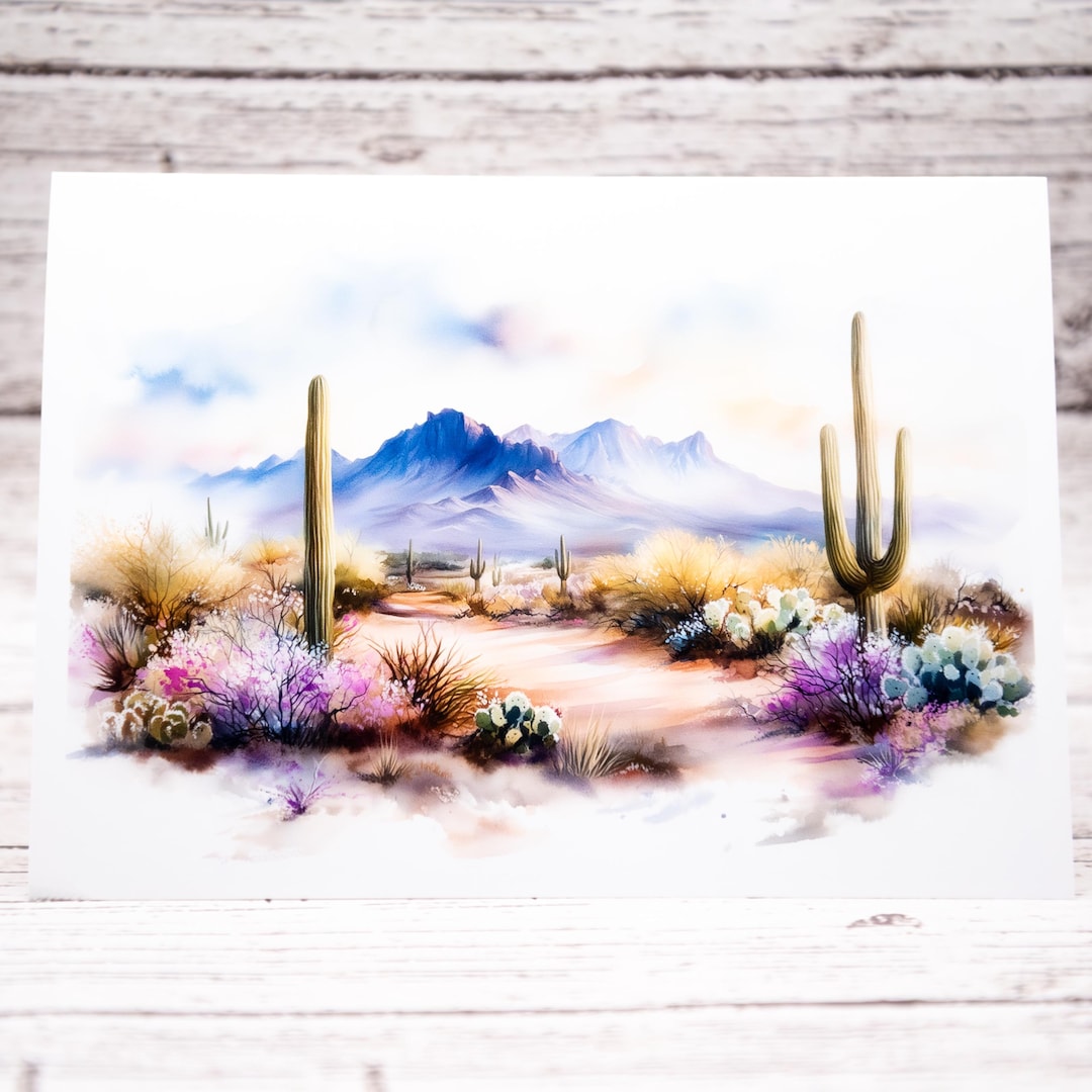 Desert Notes Desert Inspired Set of Notecards With Envelopes, Greeting Card Bundle ...