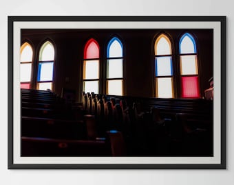 Ryman Auditorium Stained Glass Photo - Hand Signed Vintage Nashville Wall Art - Music Gift
