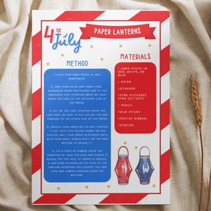 Patriotic Paper Lantern Craft - Fourth of July Lanterns!