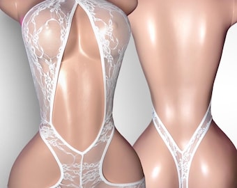 Exotic Dancewear, Lace Bodysuit, Fishnet Romper, Stripper Outfits