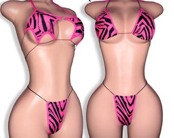 Exotic Dancewear, Stripper Outfits, Ravewear, Festival Outfit, Pink Bikini