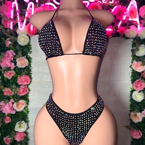 Exotic Dancewear, Exoticwear, Two Piece Stripper Outfits, Rhinestone Bikini