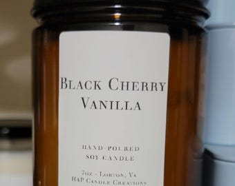 Black Cherry Vanilla • Hand‑Poured Soy Candle • Bright Citrus, Black Cherry & Soft Rose • Wood Wick • Fresh Minimalist Luxury Candle