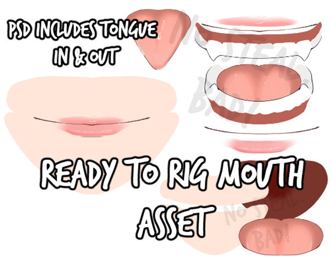 Vtuber Mouth PSD Inside and Out Asset V2 Etsy
