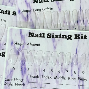 Sizing Kits, Nail Sizing, Press on Nails, Nail Sizes, Custom Sizing, Handmade to Order, Customize, Gift Ideas, Birthday Gifts, Xmas Order