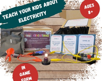 CircuitWhiz Adventure Box, 15+ Levels Electricity -  Science Kit for Smart Kids STEM Educational Game Circuits Ages 8 - 10 - 12 - 14