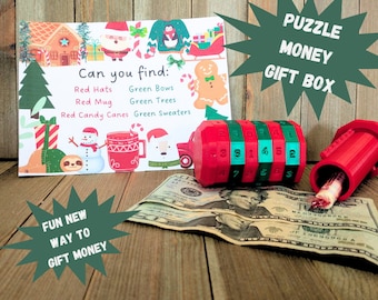 Christmas Cash Puzzle Box: Secret Code Money Gift Box