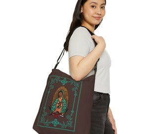 Katolsk tygväska för Lady of Guadalupe: Axelväska i polyester med dragkedja