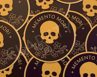 Adesivos de vinil Memento Mori de 3"