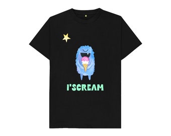 T-shirt I'scream - Texte vert sur noir