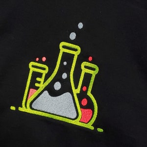 Embroidered Fluorescent and glow in the dark Chemistry black sweatshirt