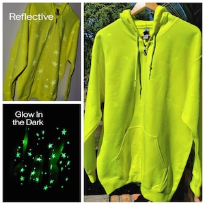 Sudadera Con Capucha Neon Para Bebé - Verde Eléctrico Talla L - Alta Luminosidad Años 80