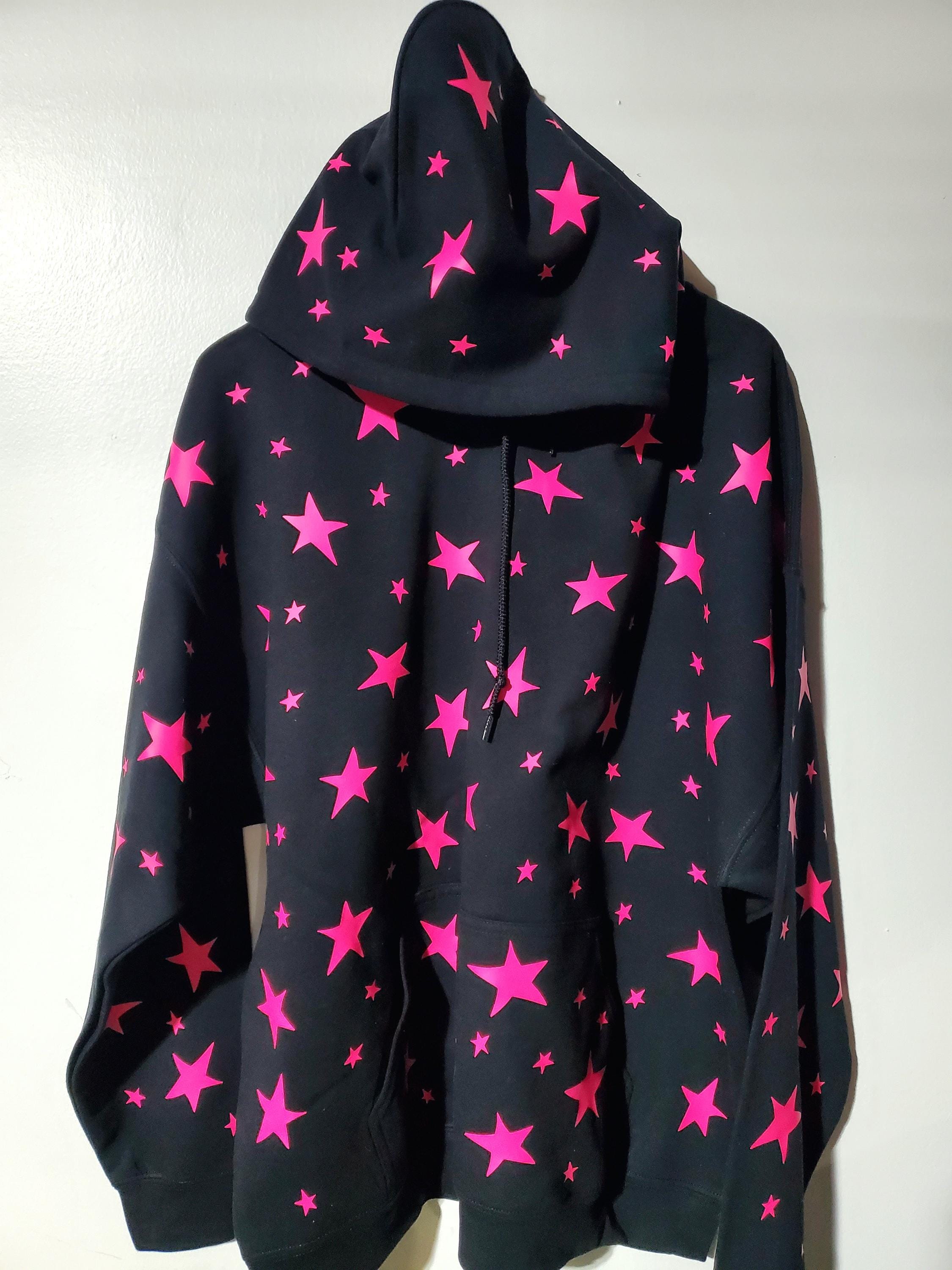 Pink hoodie with black strings clearance