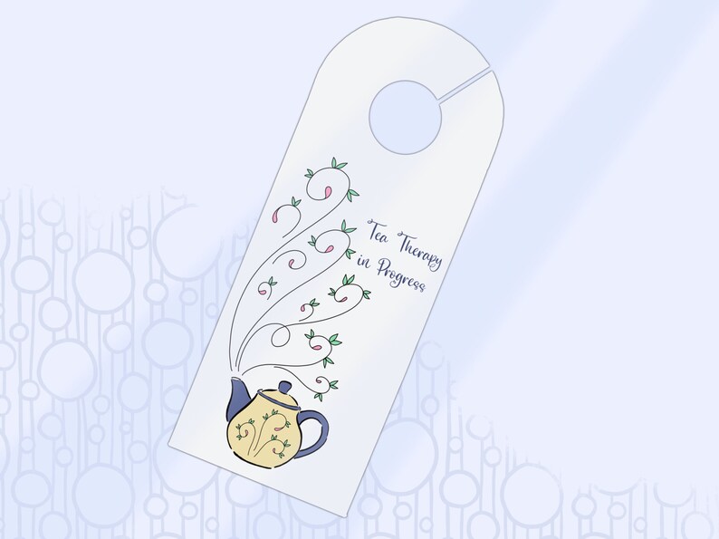Printable Teapot Theme Do Not Disturb Door Hanger Etsy