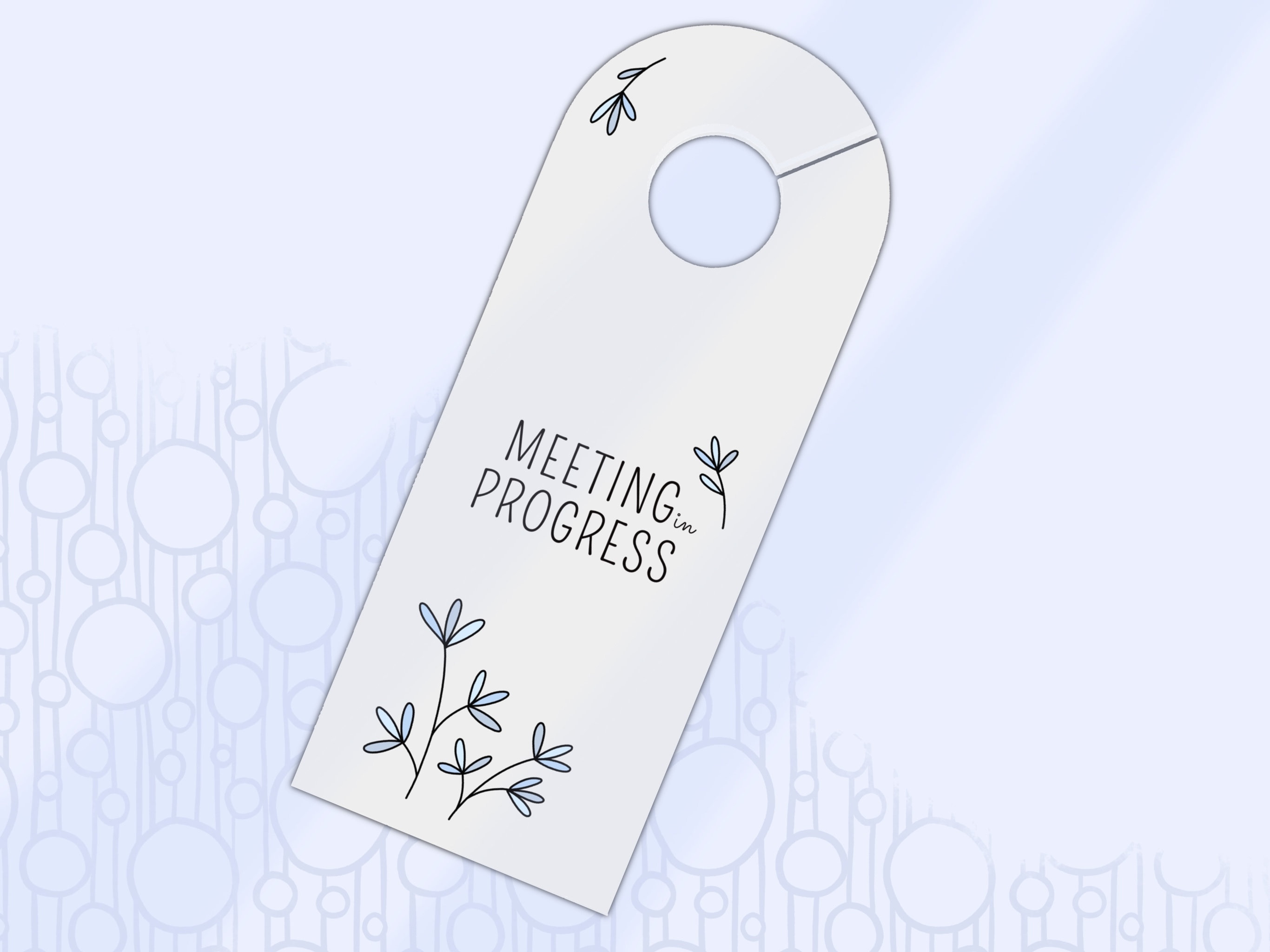 Meeting in Progress Door Sign, Hand Drawn Floral Do Not Disturb ...