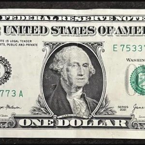 Trinary 1 Dollar Bill 7777 (4 of a kind)