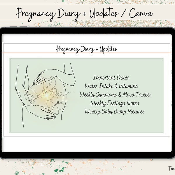 Digital Pregnancy Diary, Pregnancy Planner, Digital Planner, Pregnancy Journal, Pregnancy Template, Pregnancy Tracker