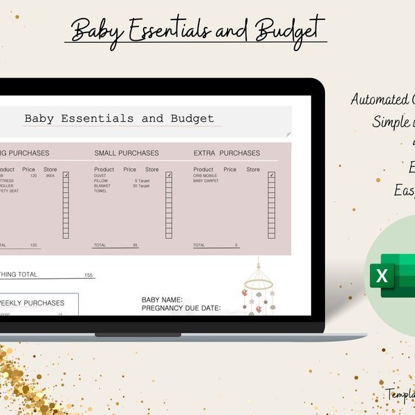 Excel Template Baby Budget Etsy