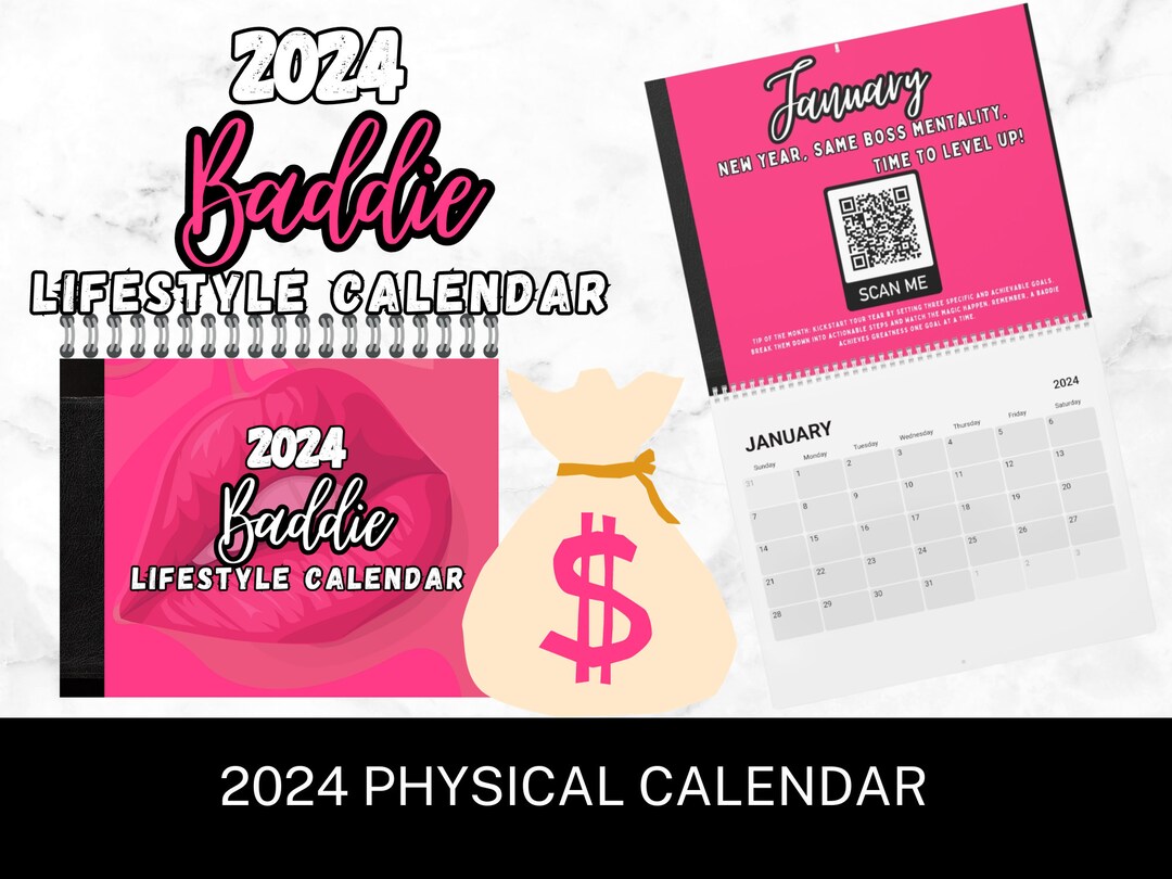 11x14 2024 Baddie Lifestyle Calendar Gift Physical Calendar Etsy