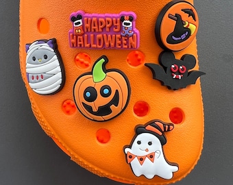 Halloween Shoe Charms, Spooky Shoe Charms, Bat Shoe Charms, Shoe Charms for Clogs, Gift for her, Gift for Halloween - Ghost Shoe Charms
