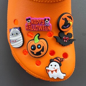 Halloween Shoe Charms, Spooky Shoe Charms, Bat Shoe Charms, Shoe Charms for Clogs, Gift for her, Gift for Halloween - Ghost Shoe Charms