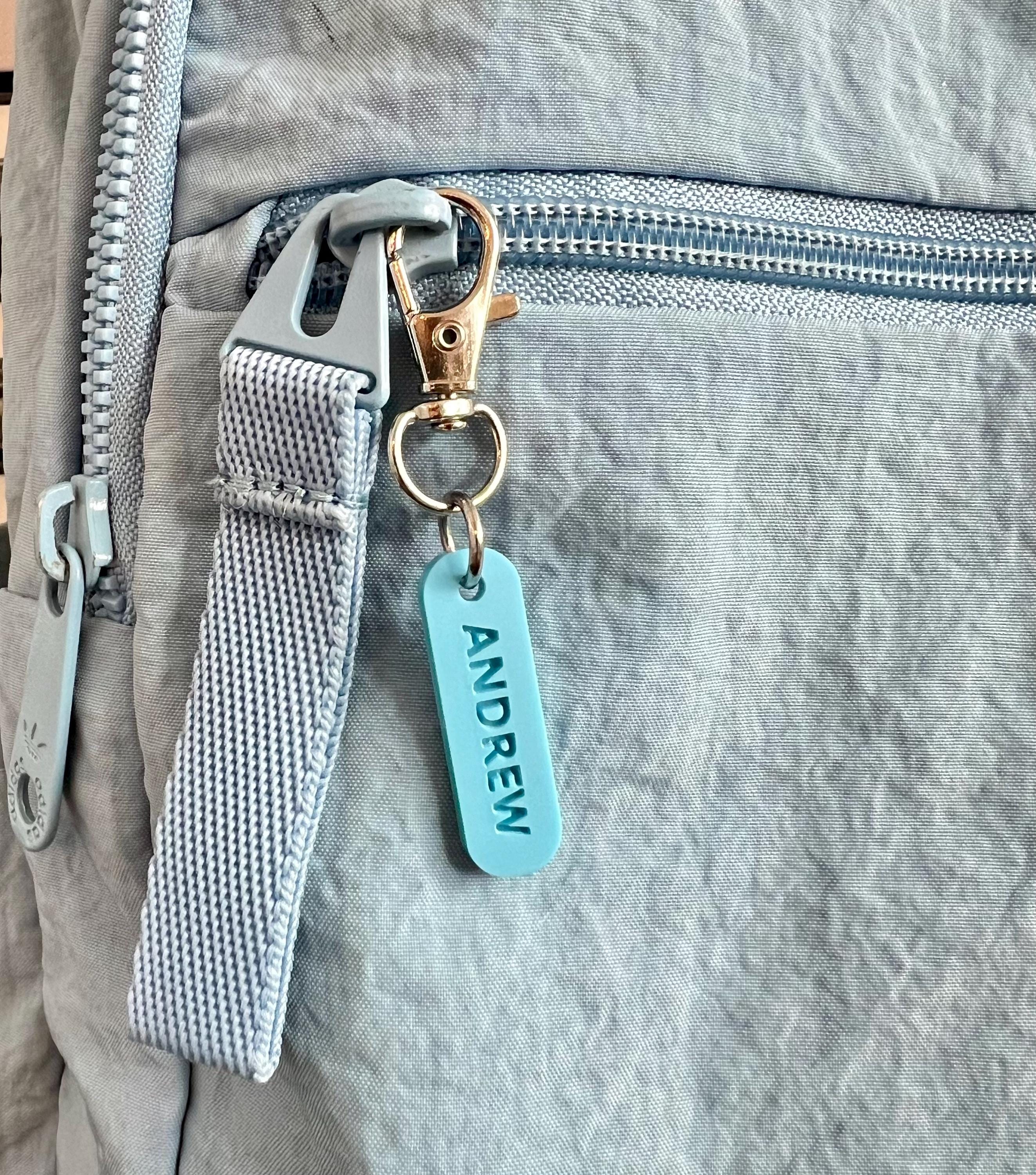 Personalized Extra Small Name Tag, Custom Engraved travel bag tag, Acrylic pouch name tag, Travel Bag Identifier, Back to school bag tag, XS
