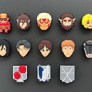 Anime Shoe Charms, AOT Shoe Charms, Character Shoe Charms, Shoe Charms for Clogs, Gift for her, Gift for him, Gift for Teens - Party Favors