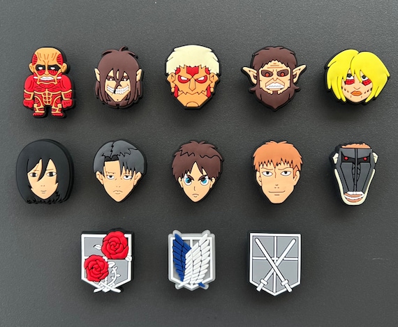 Anime Shoe Charms, AOT Shoe Charms, Character Shoe Charms, Shoe Charms for Clogs, Gift for her, Gift for him, Gift for Teens - Party Favors