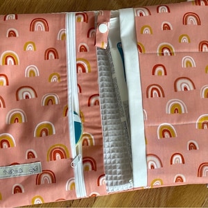 Diaper bag changing bag for on the go rainbow pink