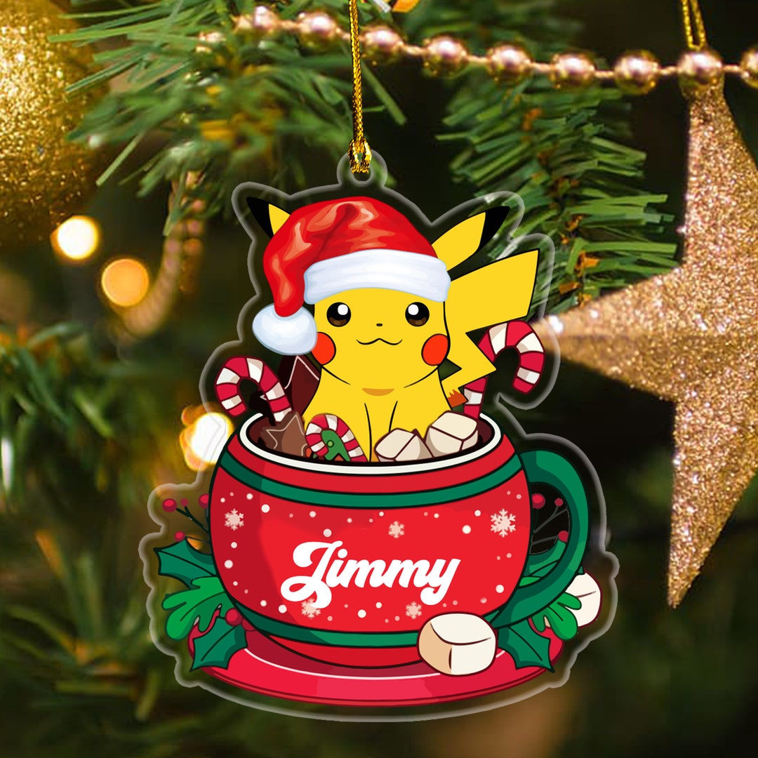 Personalized Pokemon Christmas Ornament Pokemon Custom Etsy