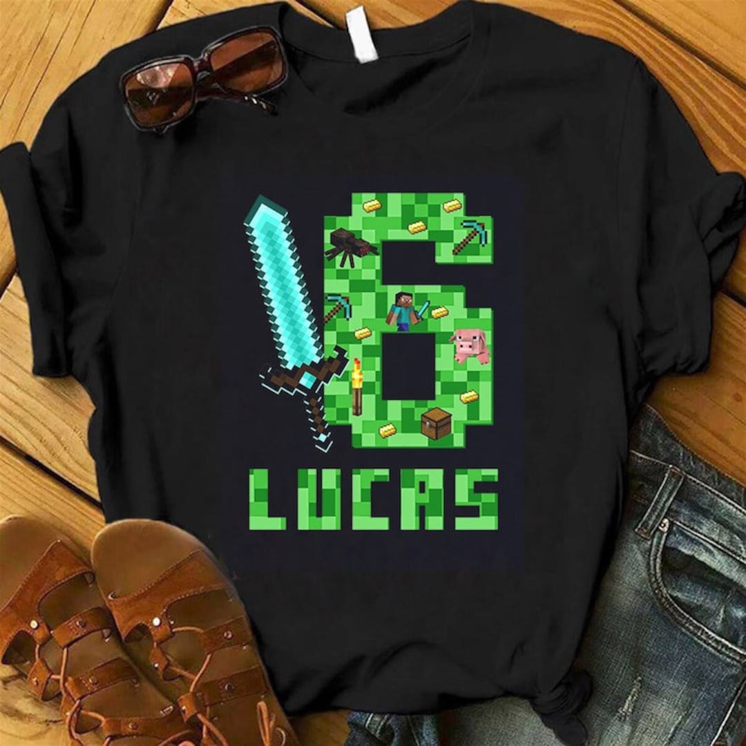 Minecraft Birthday Boy Shirt Custom Minecraft Birthday Shirt Etsy