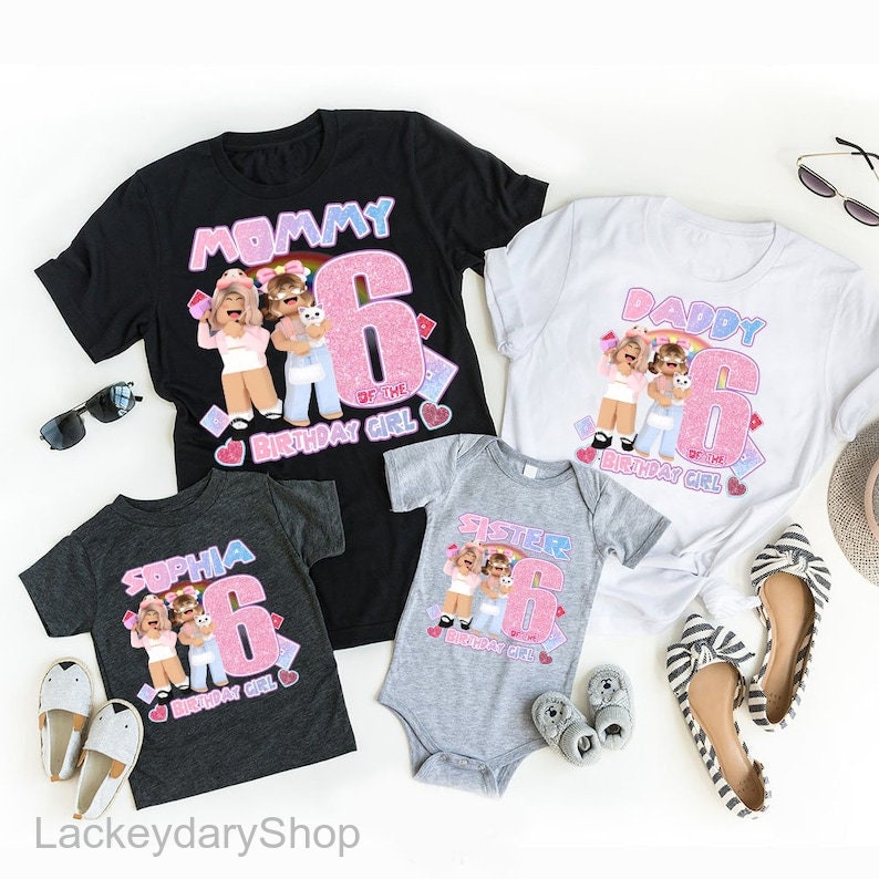 Personalized Roblox Girl Birthday Shirt Girls Roblox Birthday Etsy