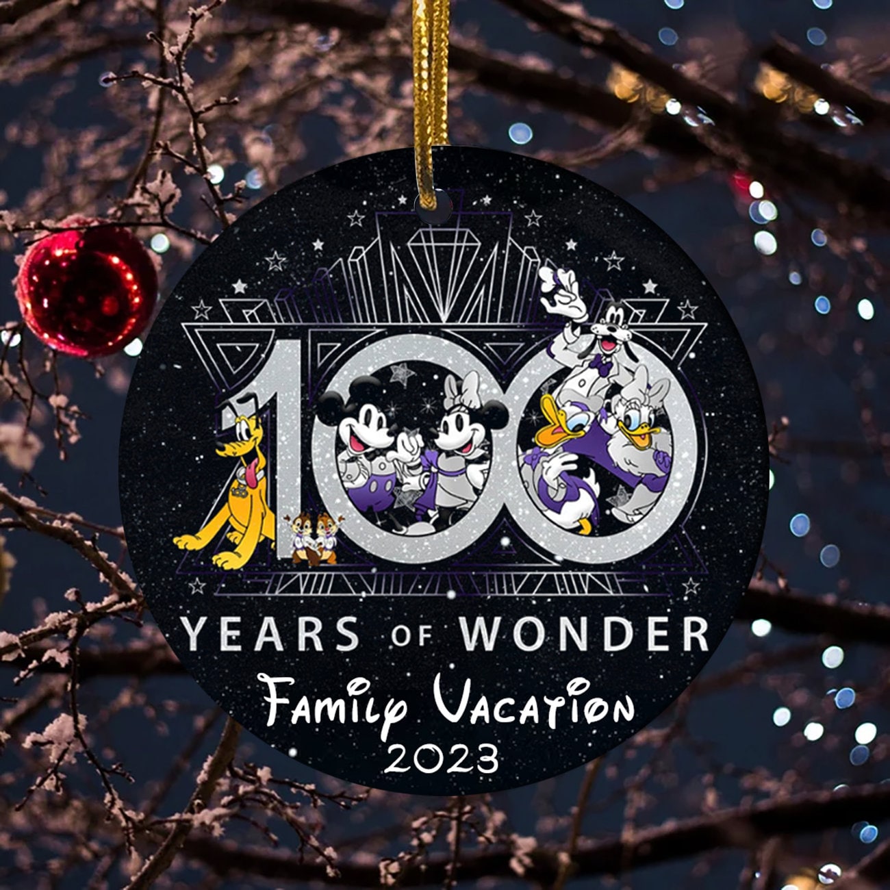 Discover Disney 100 Years Ornament, Disney Mickey And Minnie Ornament, Disney 100th Anniversary Ornament, Disney Family Vacation 2023 2024 Gift