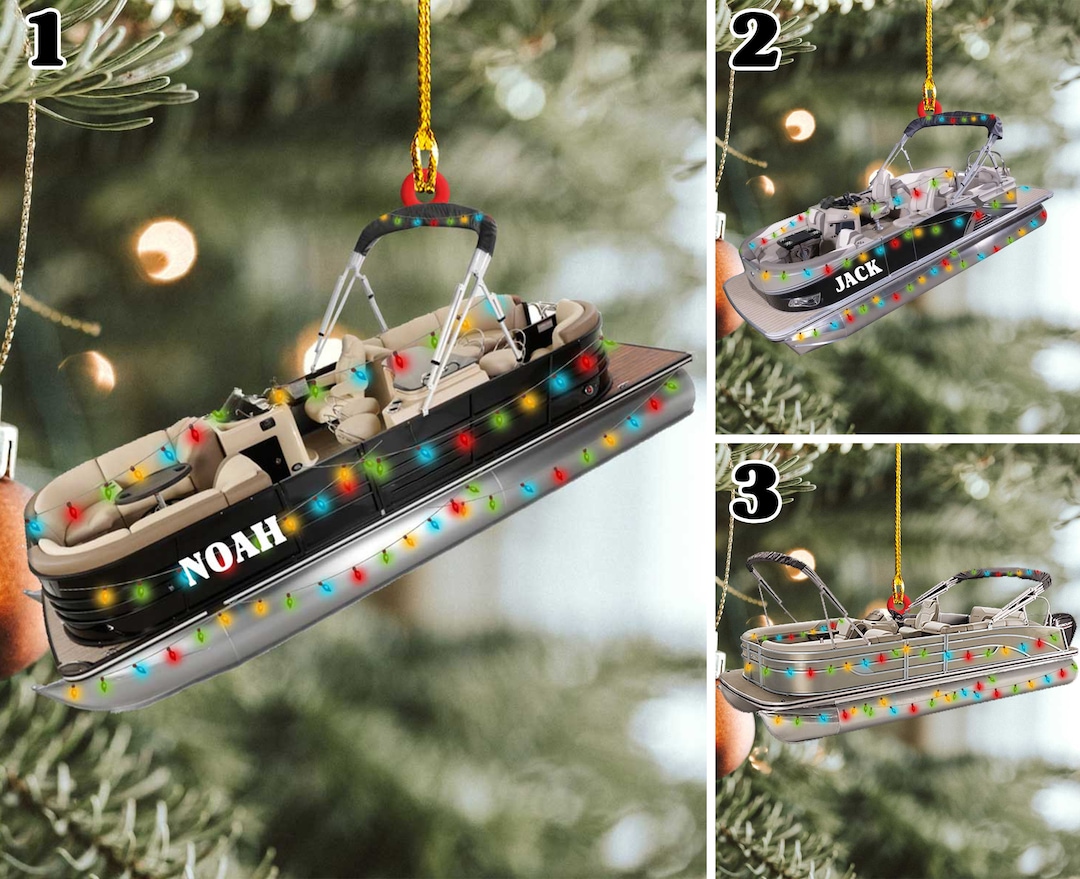 Personalized Pontoon Boat Christmas Ornament for Men Women Etsy