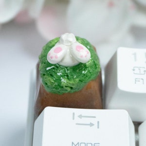 Handmade Polymer Clay Bunny Keycap