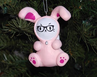 Handmade Polymer Clay Cats Pajamas Ornament