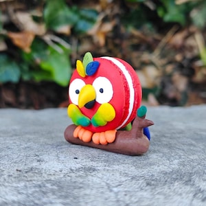 Handmade Polymer Clay Macawron Desk Buddy/ Macaw Macaron / Trinket
