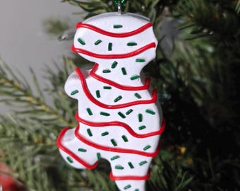 Handmade Polymer Clay Lil Debbie Christmas Tree Rex Ornament